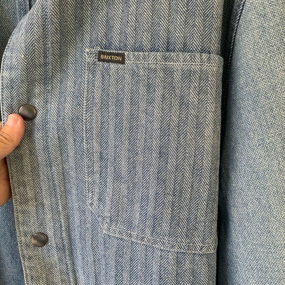 Brixton men’s chore coat sz L, love it for women too, worn once for photoshoot - Picture 8 of 10
